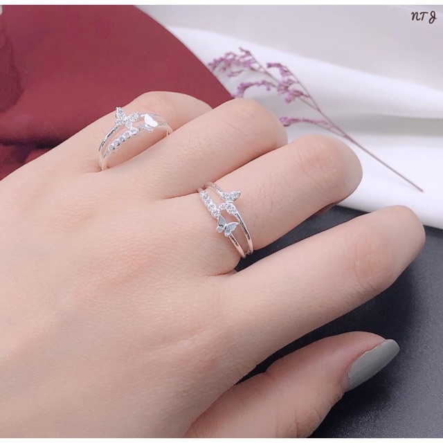 NHẪN BƯỚM ĐÔI SIÊU XINH - NHẪN NỮ BẠC TA