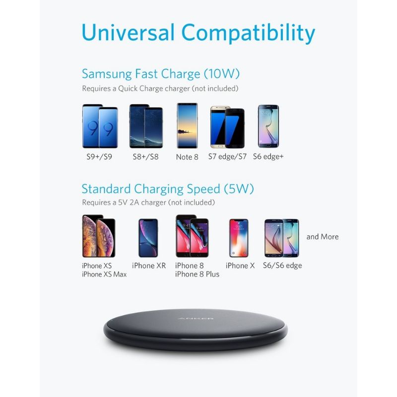 Đế Sạc Không Dây Anker Pokemon PowerWave Pad - A2503 Sạc Nhanh Chuẩn Qi