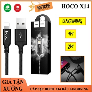 Cáp Sạc Hoco X14 Chính Hãng Đầu Sạc Linghning 1M,2M Đen