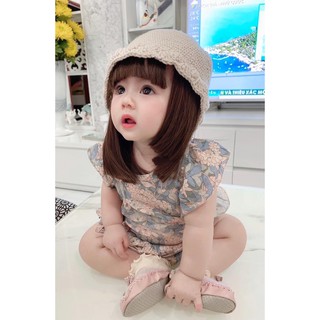 - Mũ len tóc giả cho bé