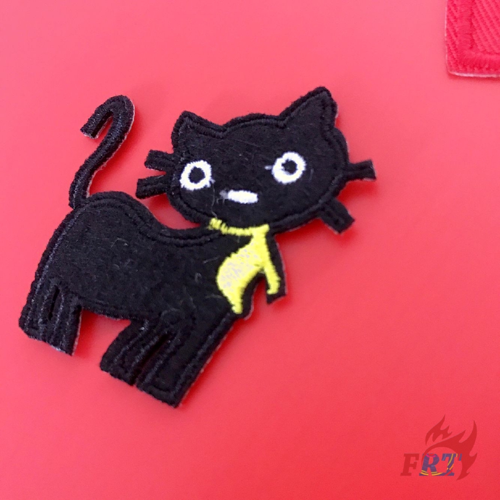 ☸ Animals - Black Cat Lover Patch ☸ 1Pc Cute Cartoon Diy Sew on Iron on Patch （Lover - Series 04）