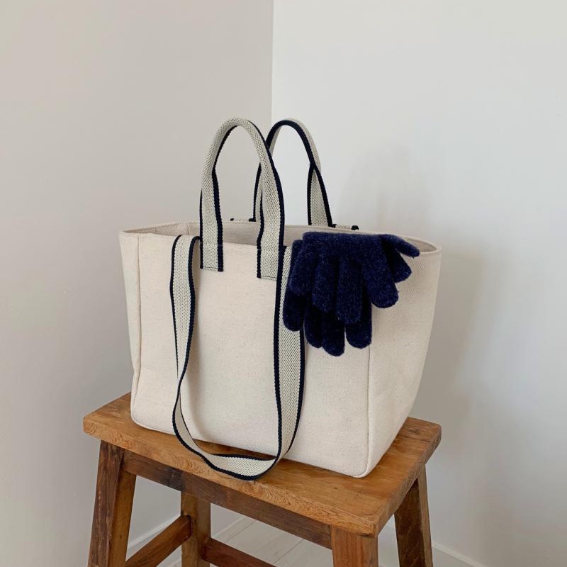 Túi đeo vai IELGY bằng vải canvas cỡ lớn phong cách cổ điển thời trang cho nữ