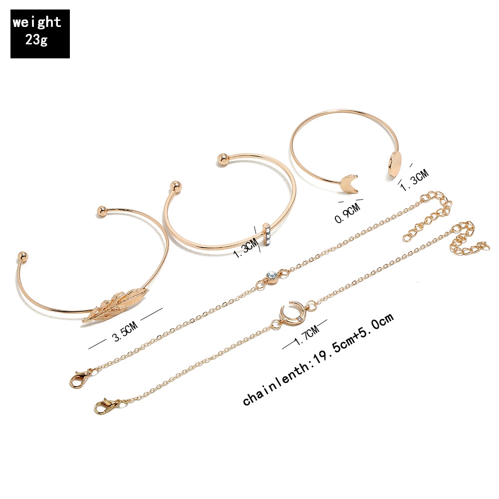 Bộ 5 vòng đeo tay phong cách boho đính đá