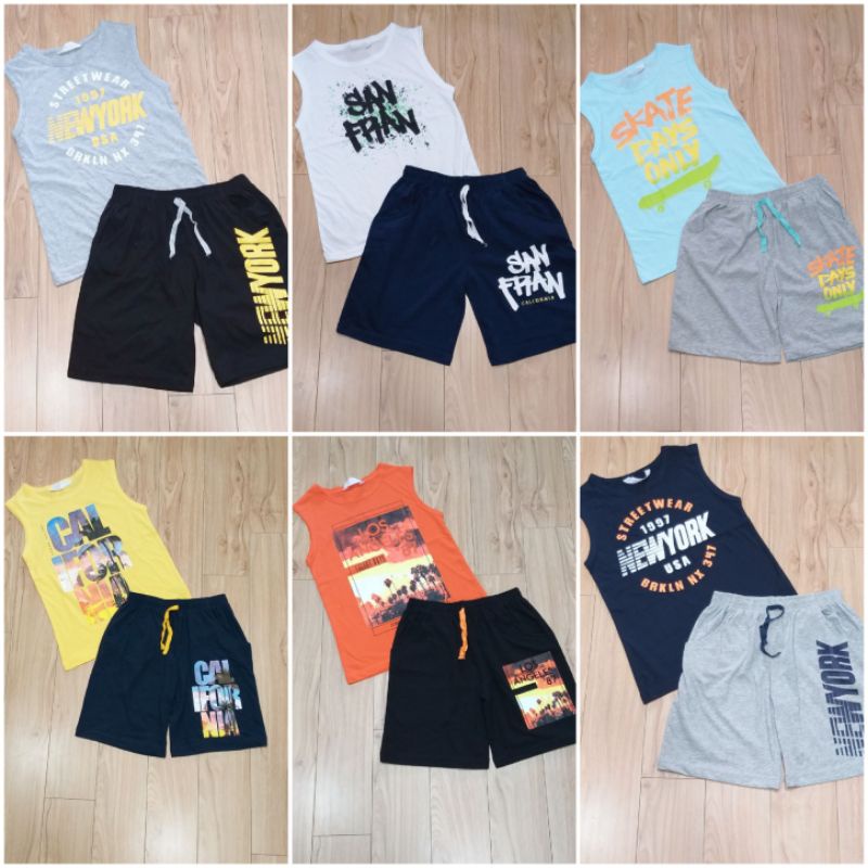 ( M2, 25-55kg)Bộ đồ bé trai ba lỗ sát nách size đại 25-55kg, cotton xuất dư mỏng mát