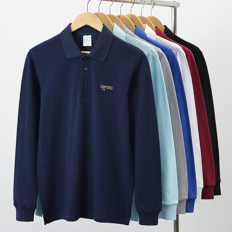 áo polo Tay Dài Dáng Rộng Thêu Họa Tiết Thời Trang Cho Nam