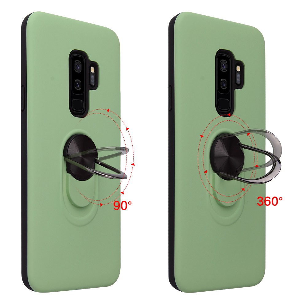 Ốp điện thoại nhựa cứng màu trơn có móc gắn 360 độ và đế hít nam châm cho Samsung Galaxy S9 S9 Plus