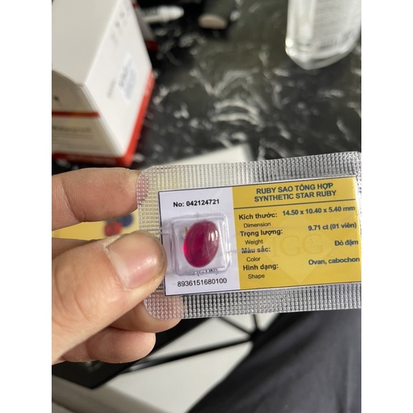 Viên ruby tổng hợp 10x14 mm HANMYNGHE
