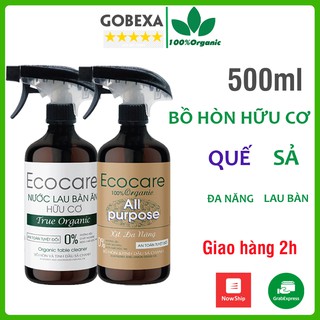 XỊT LAU BÀN ĂN HỮU CƠ BỒ HÒN TINH DẦU SẢ CHANH ECOCARE 500ML