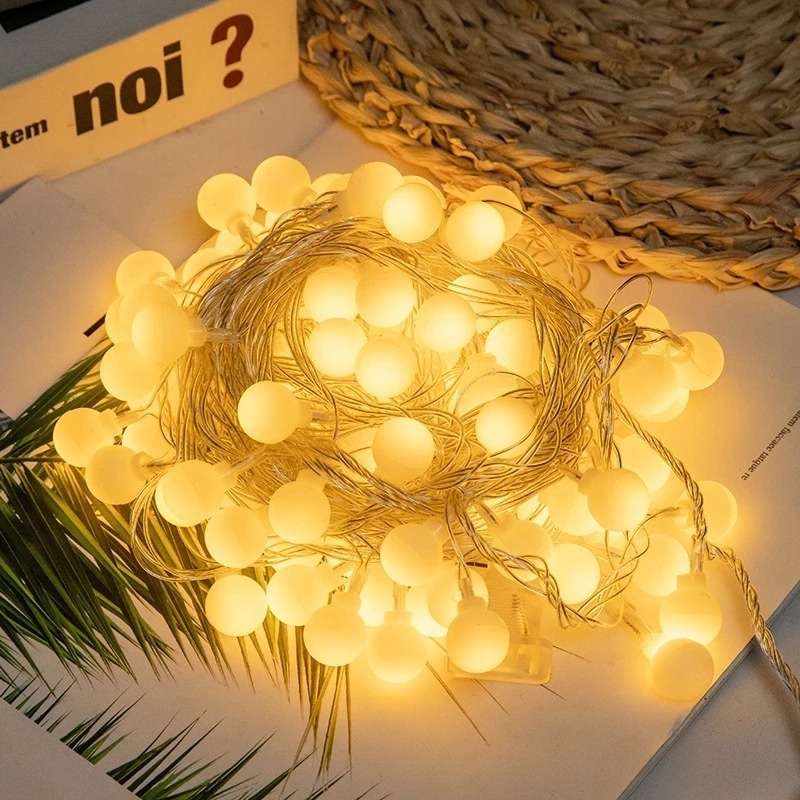 Dây đèn LED bóng tròn 1.5/3/4/5m nhiều màu sắc chống thấm nước thích hợp trang trí nhà cửa/tiệc cưới/giáng sinh