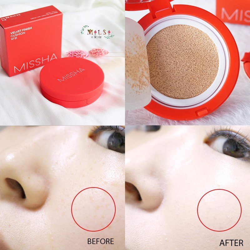 Phấn nước MISSHA Che Phủ Tốt Lâu Trôi Velvet Finish Cushion SPF50+ PA+++