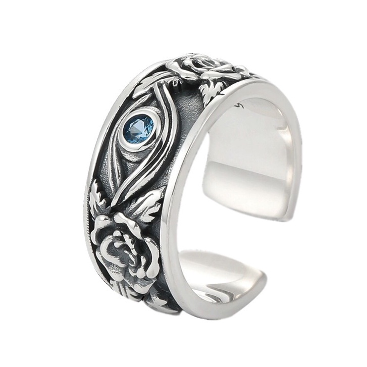 Nhẫn nam nữ tròn Asta Accessories màu bạc thời trang chất Titan đẹp đơn giản không gỉ - Nhẫn ROSE