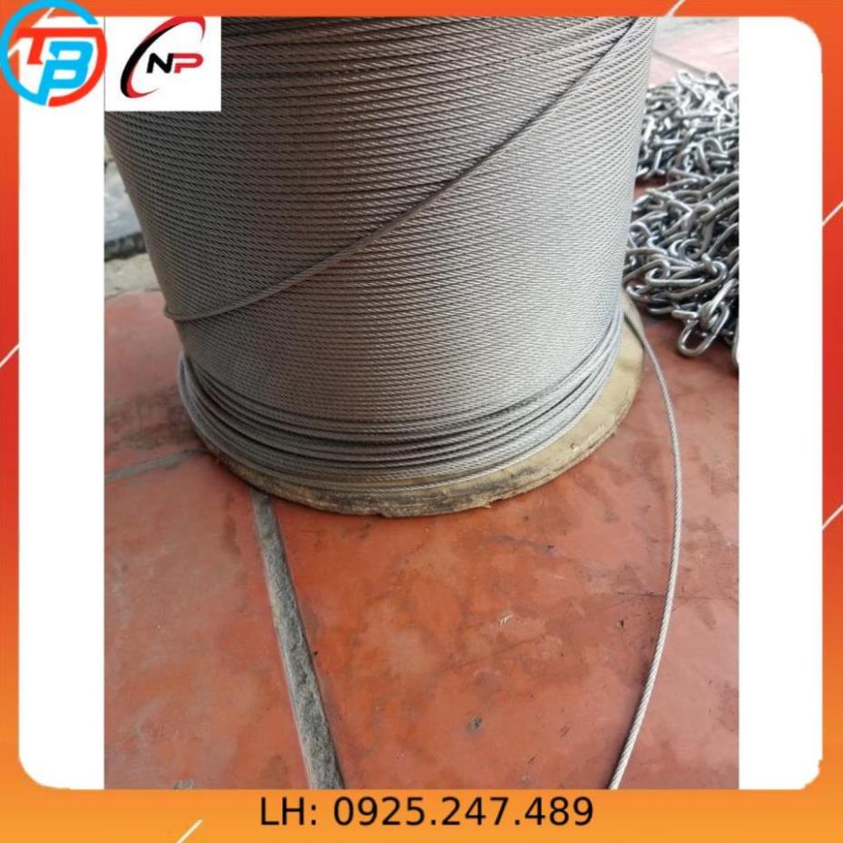 30 Mét cáp INOX 304 3mm chống rỉ sét,ăn mòn cực tốt.Làm dây phơi quần áo,trang trí nhà cửa....kimkhinhatphat