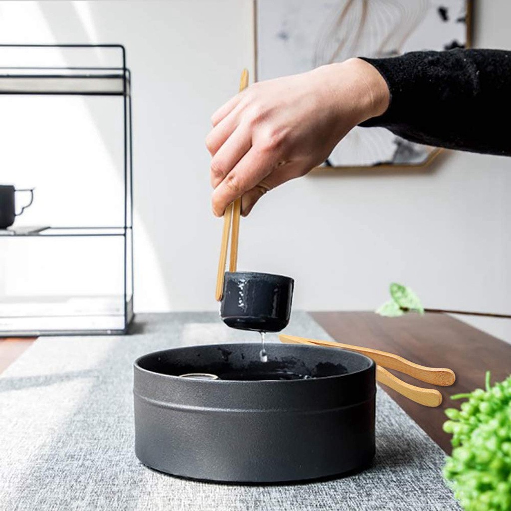 Set kẹp gắp thức ăn bằng tre kiểu đầu thẳng và đầu cong có thể tái sử dụng
