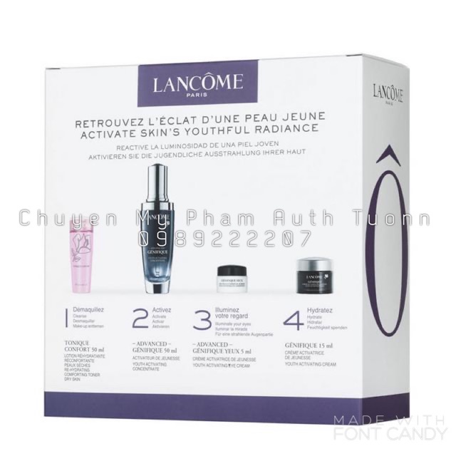 Set Chống Lão Hoá Da Lancome Votre Eclat De Jeunesse Your Youthful Radiance 4 Món