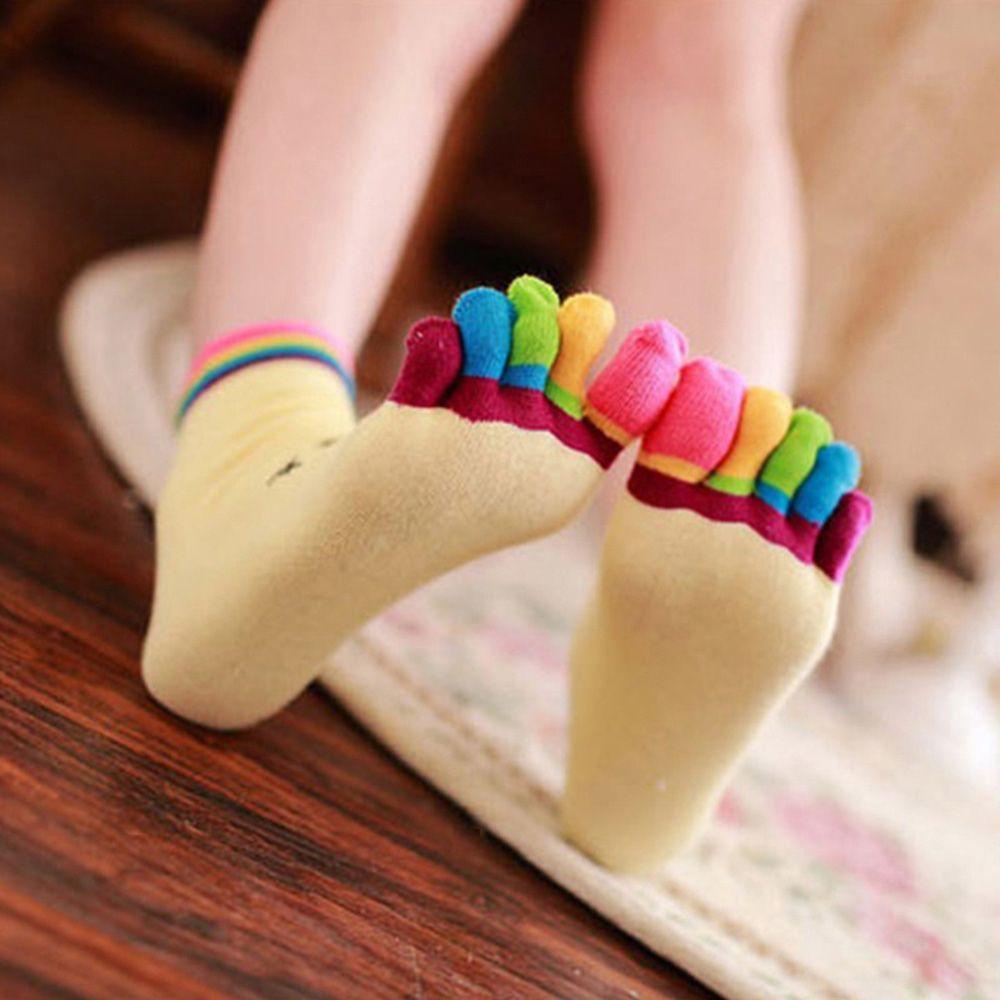 DWAYNE Tất Xỏ Năm Ngón Chất Liệu Cotton Dễ Thương Xinh Xắn