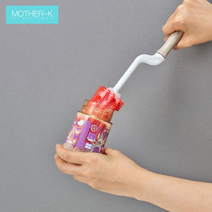 [CHUBBYSHOP] Bộ 2 cây chổi cọ rửa bình sữa, núm ti silicon cao cấp Mother-K Hàn Quốc