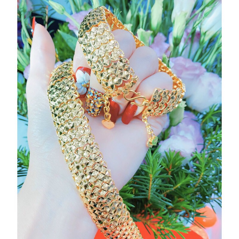 Lắc tay vảy cá mạ vàng đủ size Kami
