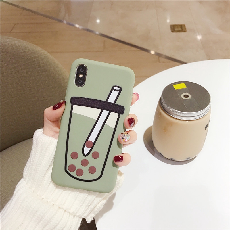 Ốp điện thoại in hình ly trà sữa dễ thương cho Iphone 6/6s/6+/6s+/7/7+/8/8+/X/Xr/Xs/Xsmax 11 11Pro 11ProMax Milk Tea Soft Case | BigBuy360 - bigbuy360.vn