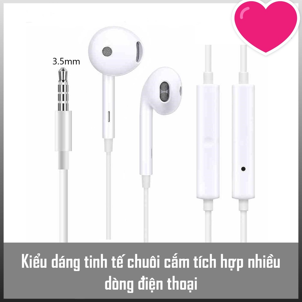 ''Gía Sốc'' Tai Nghe OPPO R11 Màng Trắng -  Âm Thanh Hay Bass Căng - Có Míc Đàm Thoại , Thoải Khi Đeo -  BH 12 Tháng..