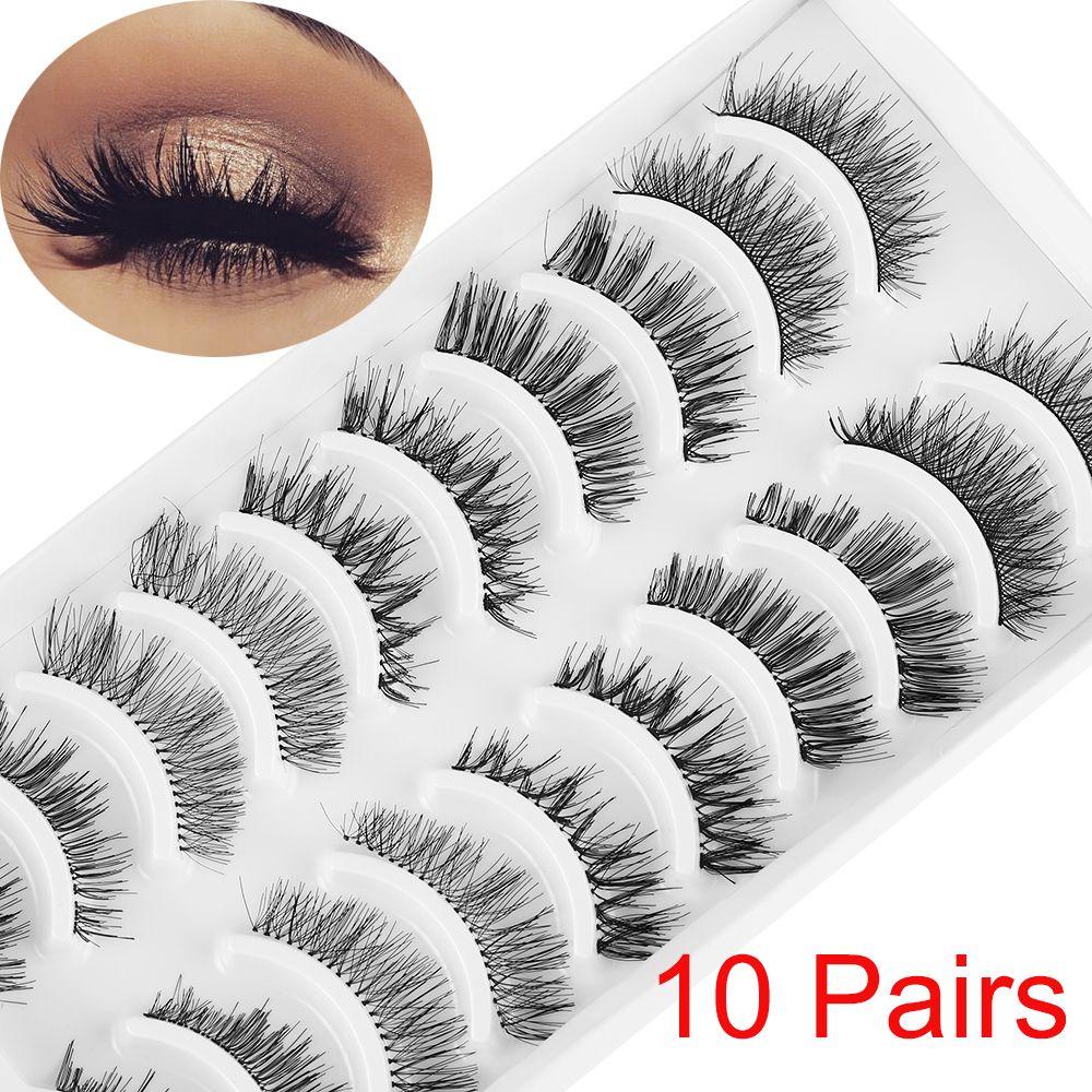 CACTU Set 10 Cặp Lông Mi Giả SKONHED Trang Điểm Chuyên Nghiệp