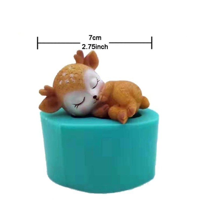 Khuôn Silicon Tạo Hình Con Nai 3d Trang Trí Bánh