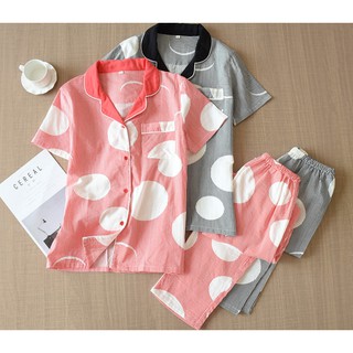 Đồ Bộ Ngủ Mặc Nhà, Bộ Pijama Sau Sinh Cho Mẹ Chất Xô Nhật Mặc Hè Cực Mát