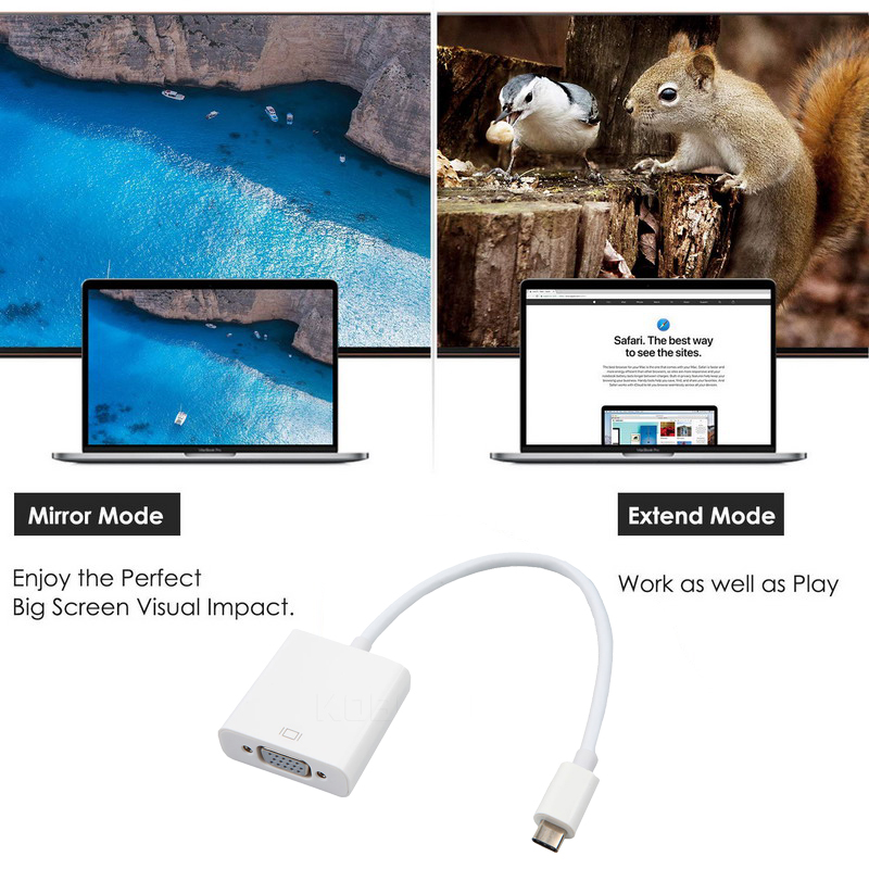 Cáp Chuyển Đổi Usb 3.1 Type-C Sang Vga 10gbps Cho Macbook | BigBuy360 - bigbuy360.vn