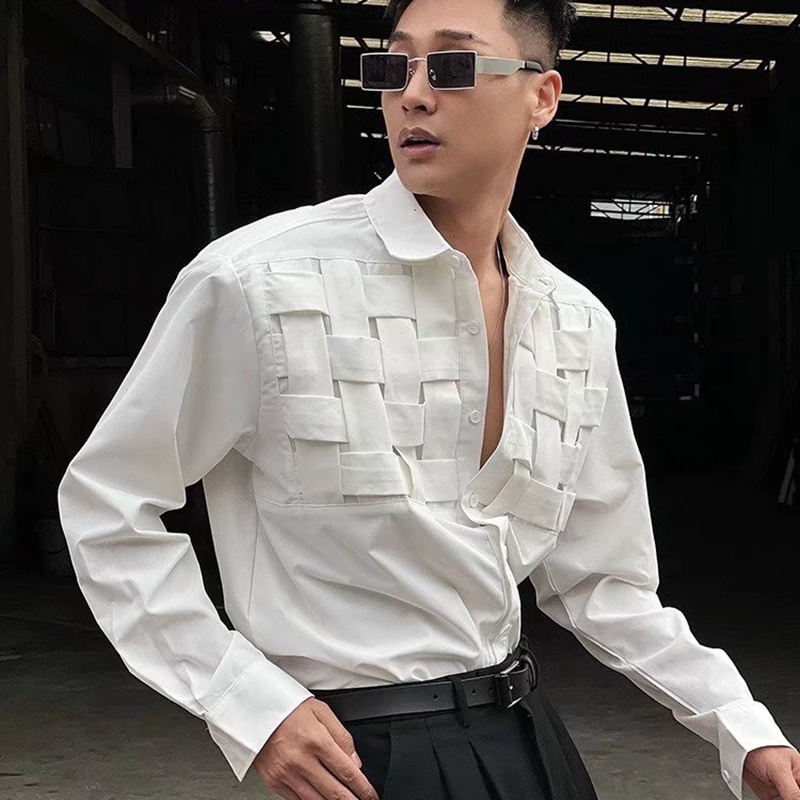 Áo Sơ Mi Tay Dài Dáng Rộng Màu Trơn Thời Trang Xuân Hè Phong Cách Hàn Quốc Cho Nam