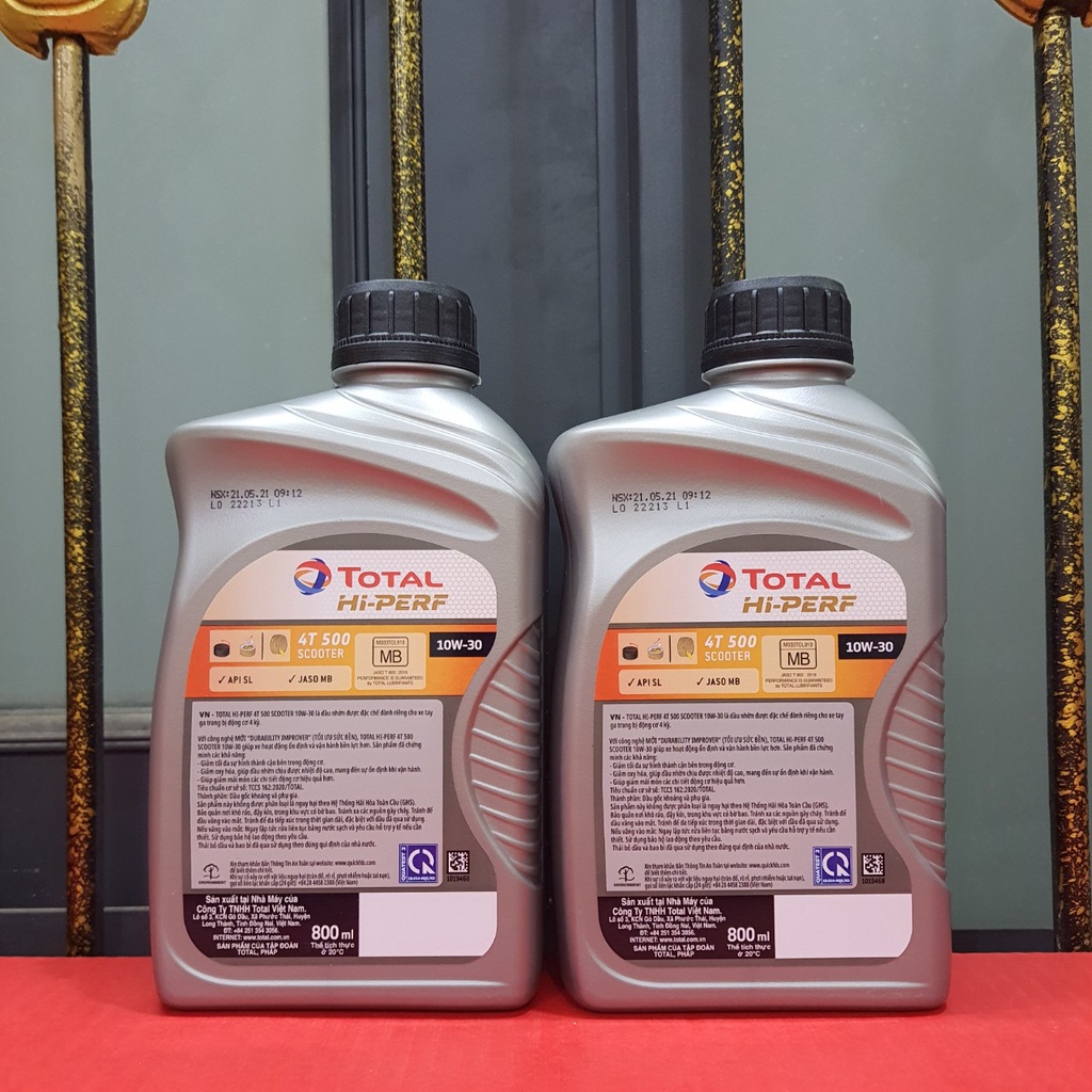 Nhớt Xe Tay Ga 10W30 TOTAL HI PERF 4T 500 Scooter 800ml-Sản Phẩm Của Tập Đoàn Total-Pháp