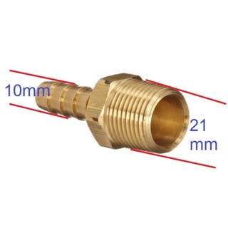 Nối co đuôi chuột ren ngoài 21 đầu ra nối ống 10mm