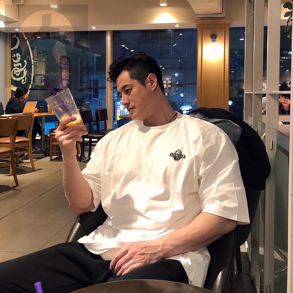 Áo thun oversize tập gym nam Olympia 100% cotton chất đẹp | BigBuy360 - bigbuy360.vn