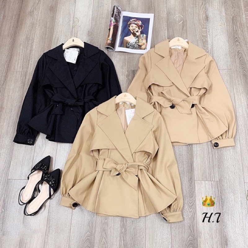 Áo khoác kaki be peplum sz sm