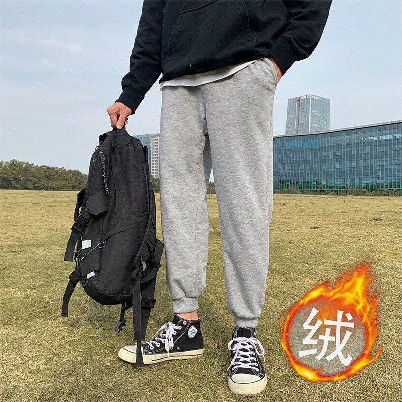 Quần jogger ống rộng có bo simple ulzzang thời trang unisex lưng thun có bo gấu vải cotton thoáng mát dễ mặc