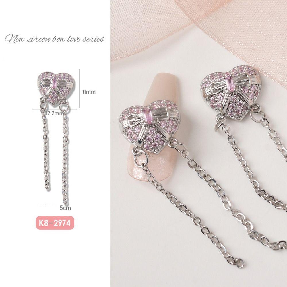 Móng Tay Giả|Phụ Kiện Kim Loại Cao Cấp Chuyên Dụng Cho Xe Hơi|Phụ Kiện Trang Trí Móng Tay Hình Nơ Bằng Hợp Kim Sang Trọng