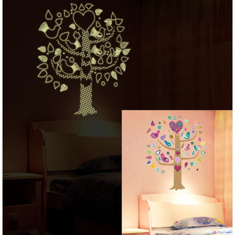 Tranh vườn thú có dạ quang cho bé AmyShop - tranh động vật decal dán tường