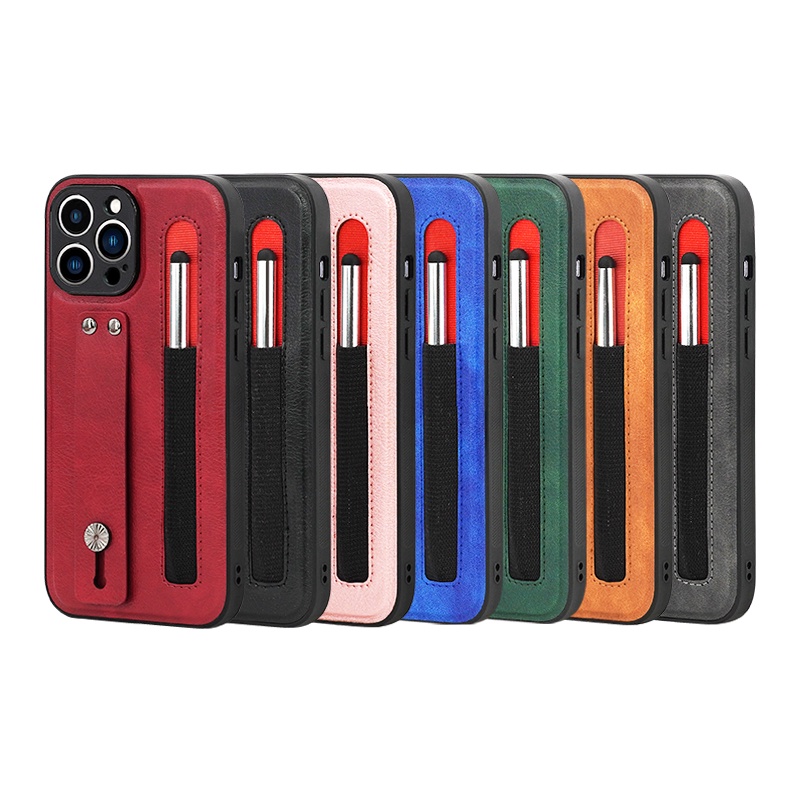 Ốp Điện Thoại Da PU Phong Cách Doanh Nhân Sang Trọng Có Ngăn Đựng Bút Cho iPhone 13 12 11 Pro Max Mini 13Pro 12Pro