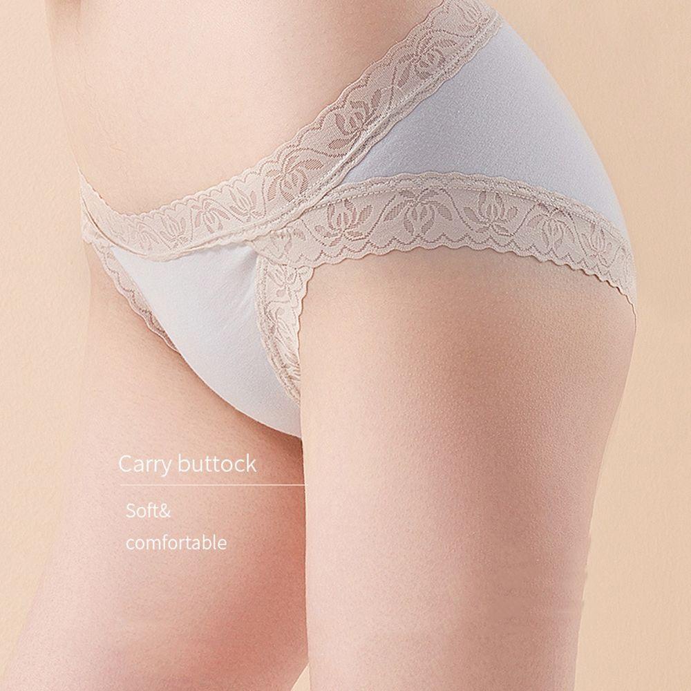 SOMEDAYZL Quần Lót Cotton Siêu Mỏng Không Đường May Phối Ren Phong Cách Hàn Quốc