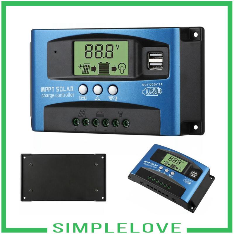 Bộ Điều Khiển Sạc Năng Lượng Mặt Trời USB Kép Điều Chỉnh Điện Áp 12V/24V Ổn Định 30 A