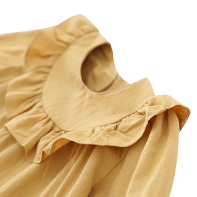 Áo kiểu tay phồng phối viền bèo dễ thương cho bé gái