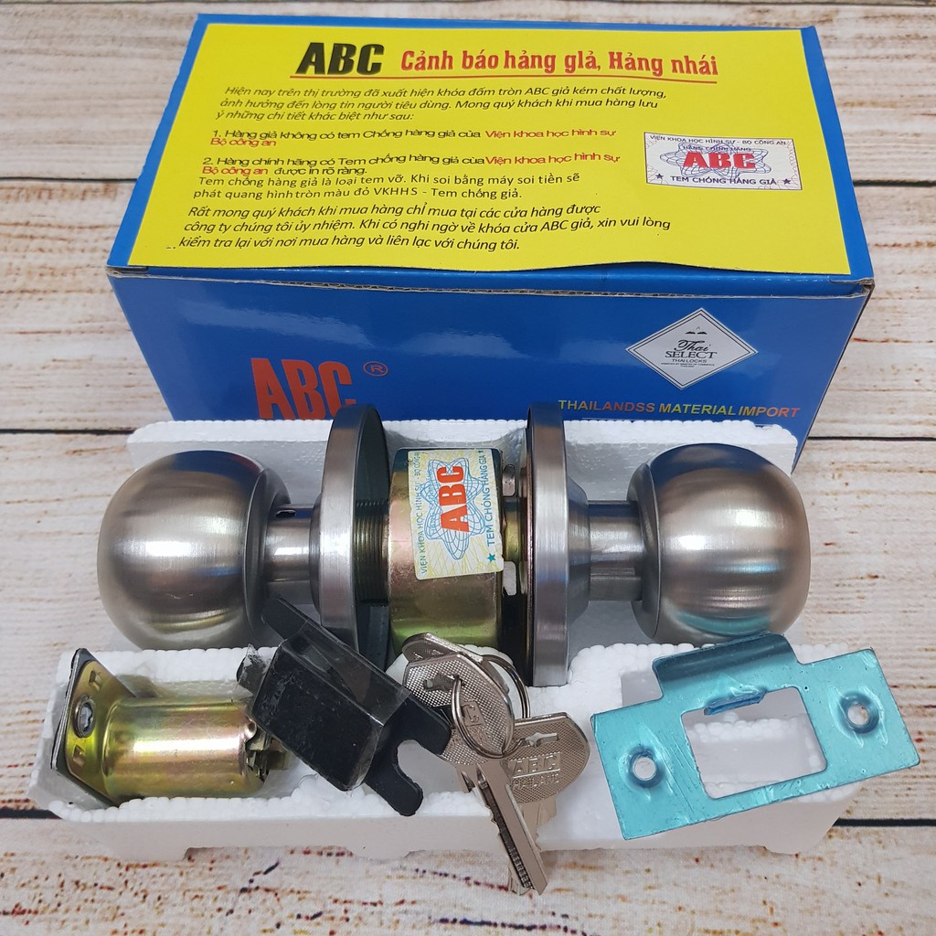 Khóa Cửa Tay Nắm Tròn Abc Thái Lan, Khóa Quả Đấm, Khóa Cửa Nhà Vệ Sinh