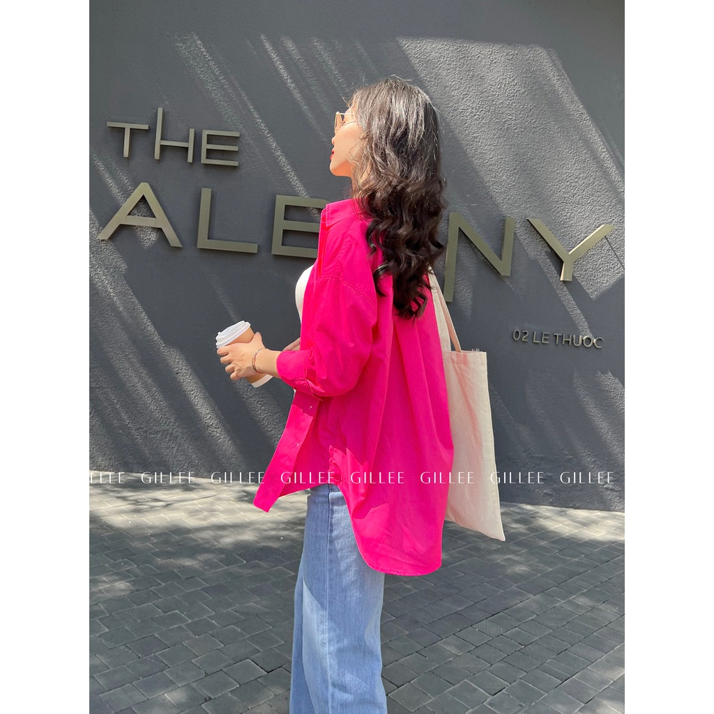 Áo Sơ Mi Form Rộng Tay Dài Nữ GILLEE Chất Thô Mềm Kiểu Dáng Cá Tính FAS193