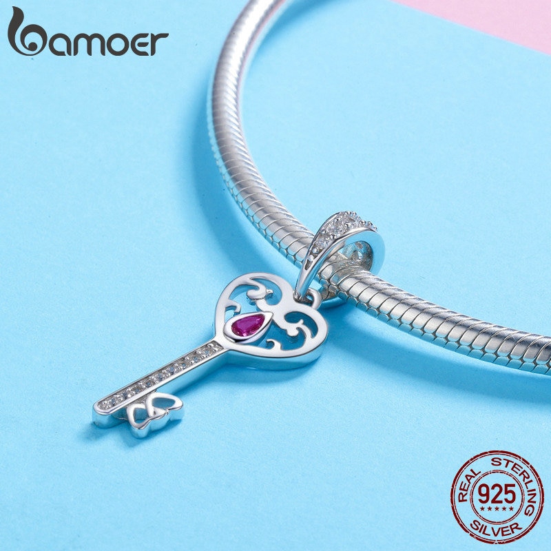 Phụ Kiện Bamoer Bằng Bạc 925 Làm Trang Sức Hình Trái Tim Thời Trang