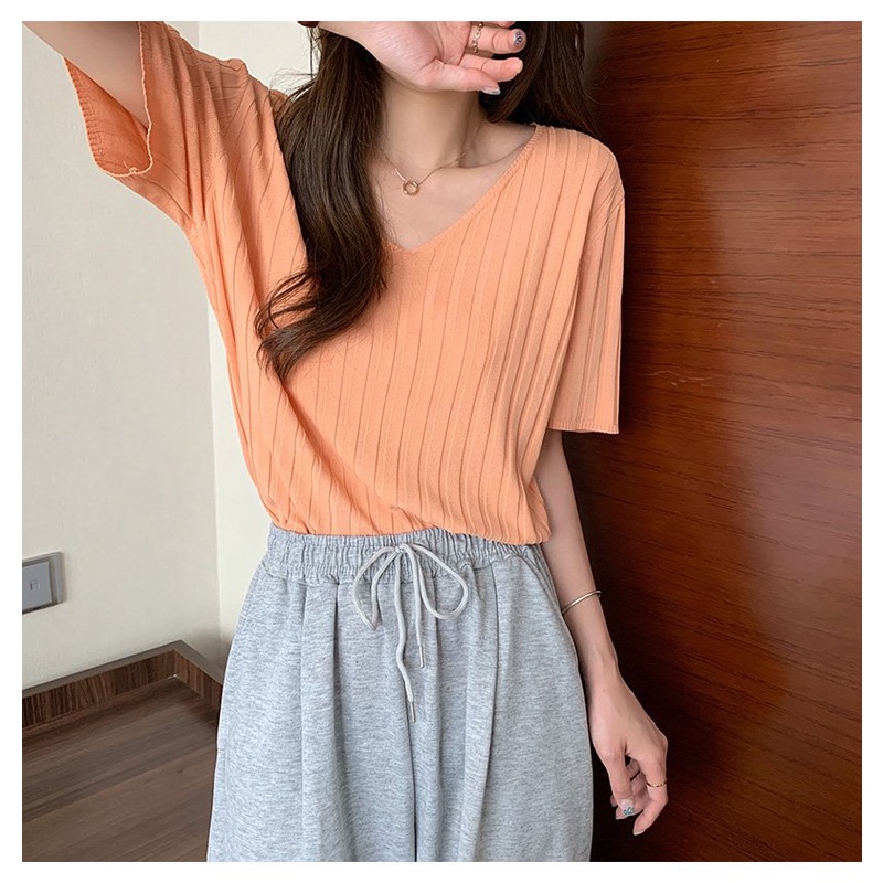 ÁO LEN TĂM CỘC TAY TRƠN , ÁO LEN NỮ CỔ TRÒN BASIC