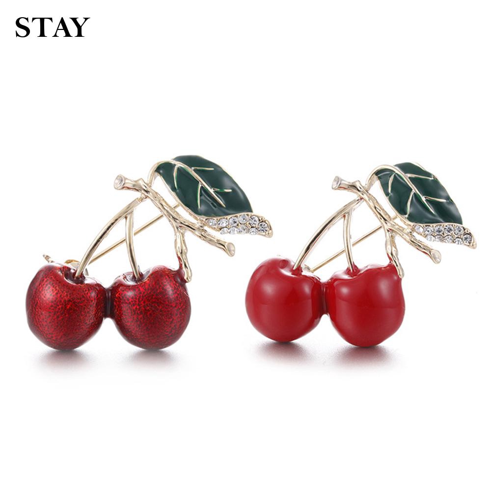 Ghim cài áo hình quả cherry đỏ đáng yêu