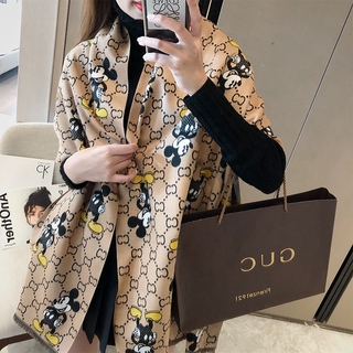 Disney Gucci Áo Khoác Len Cashmere In Hình Chuột Mickey Thời Trang Cho Nữ Dễ Phối Đồ