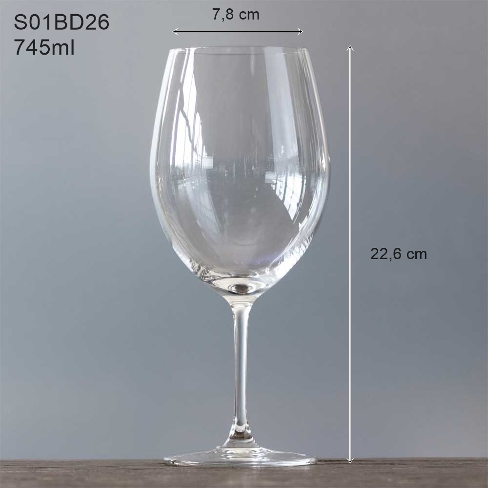 Ly Uống Rượu Vang Đỏ Pha Lê Cao Cấp Lucaris Bordeaux 745ml Nhập Khẩu Chính Hãng Sang Trọng - Bangkok S01BD26