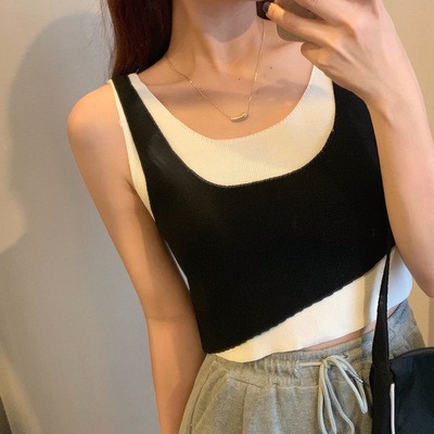 Áo croptop layer 2 lớp - áo ba lỗ phối màu nhiều lớp cực chất SS146