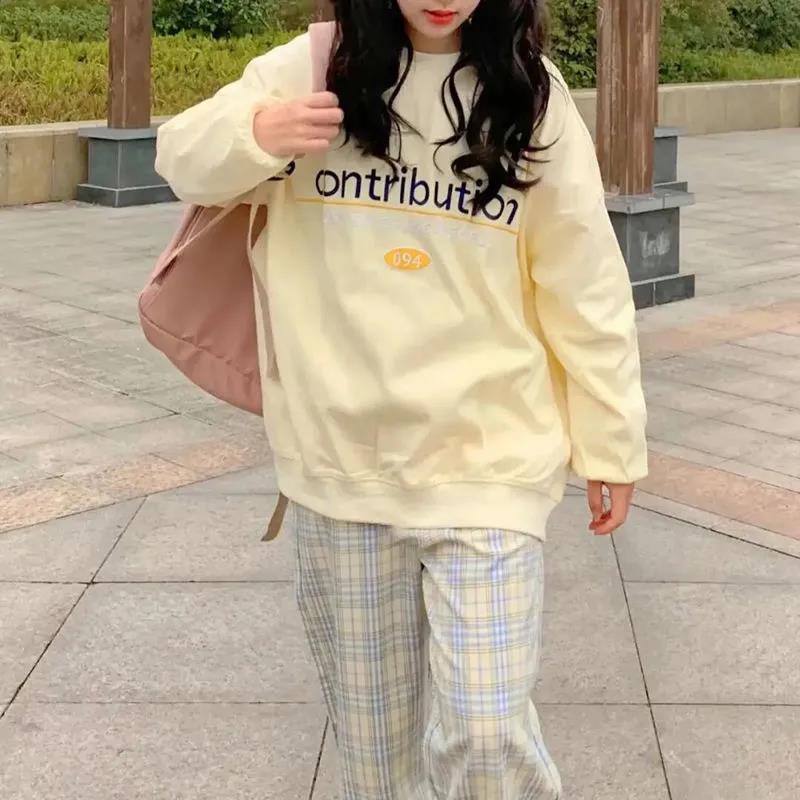 NRVP Áo Thun Nữ Dài Tay Cổ Tròn Thời Trang Hàn