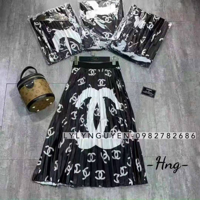 Chân váy dập ly chữ X hàng Quảng Châu