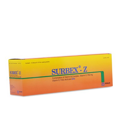 SURBEX Z Viên bổ sung Vitamin B complex + Kẽm Zn tăng miễn dịch, tăng đề kháng